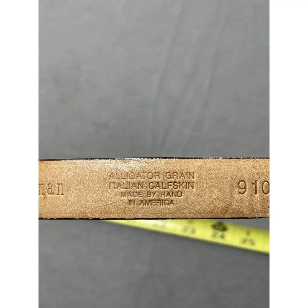 Martin Dingman Alligator Grain Calf‎ Handmade Belt Size Small USA Handmade